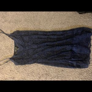 Wet seal lingerie body con blue lace slip dress